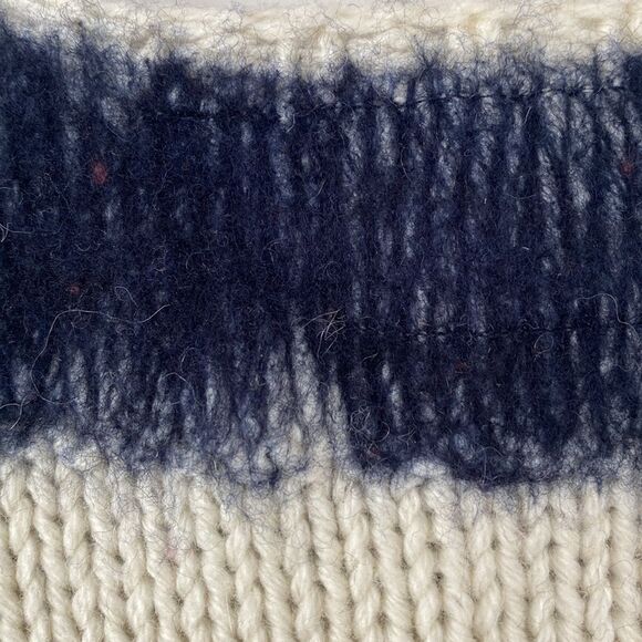 Field Flower Anthropologie Cream & Navy Sweater Alpaca blend S Boho Cottage Core - Picture 8 of 12